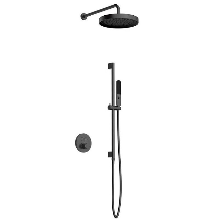 Душевая система Aquame, AQM8401GM, с термостатом, цвет серый матовый