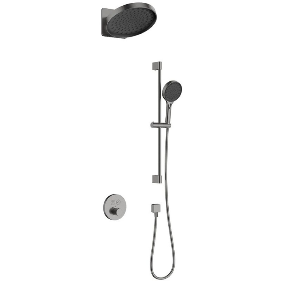 Душевая система Aquame, AQM8403GM, с термостатом, цвет серый матовый