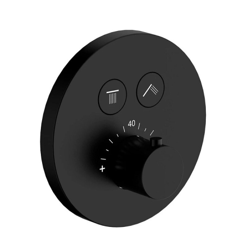 Душевая система Aquame, AQM8403MB, с термостатом, цвет черный матовый