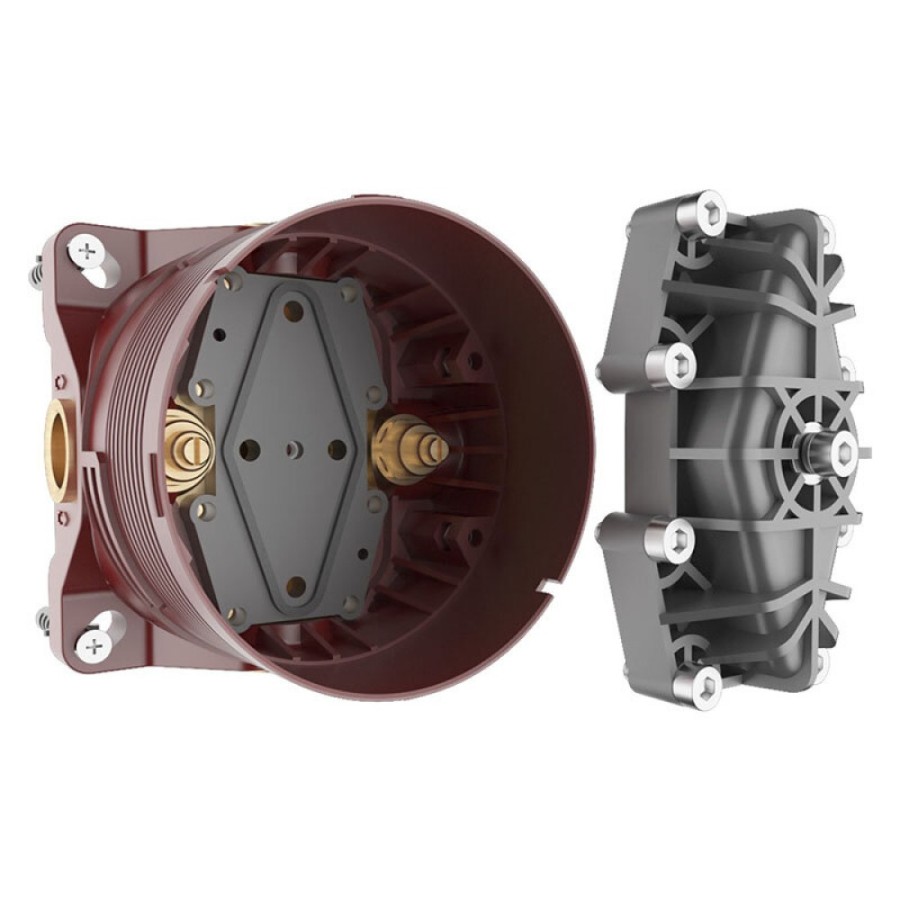 Душевая система Aquame, AQM8405MB, с термостатом, цвет черный матовый