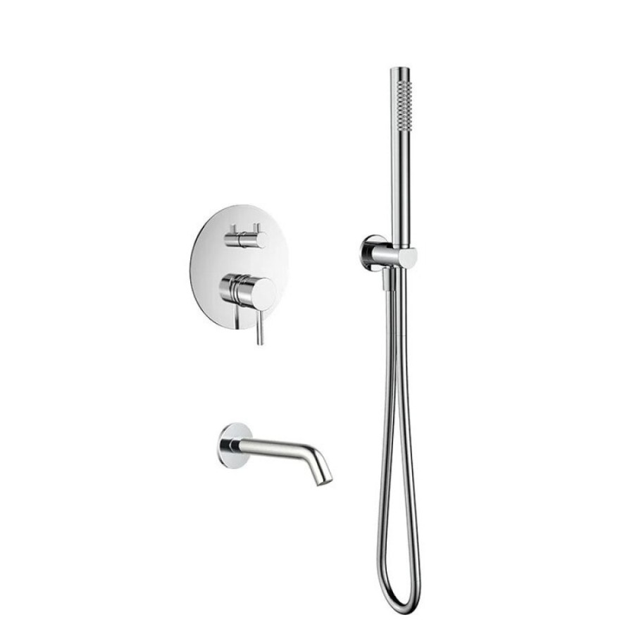 Смеситель для ванны и душа Aquame AQM8406CR, с душевым гарнитуром, цвет хром