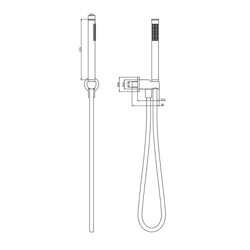 Смеситель для ванны и душа Aquame AQM8406GM, с душевым гарнитуром, gun metall