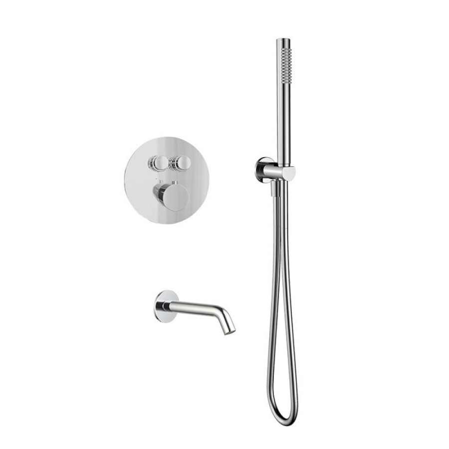 Смеситель для ванны и душа Aquame, AQM8407CR, термостатический, цвет хром