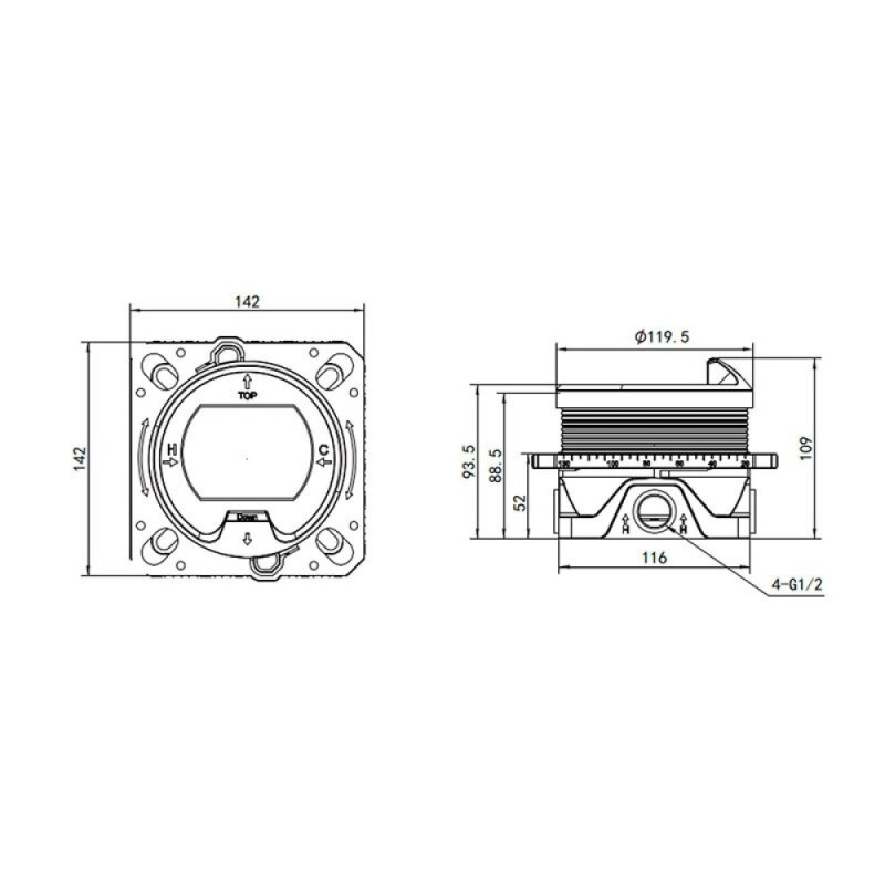 Смеситель для ванны и душа Aquame, AQM8407CR, термостатический, цвет хром