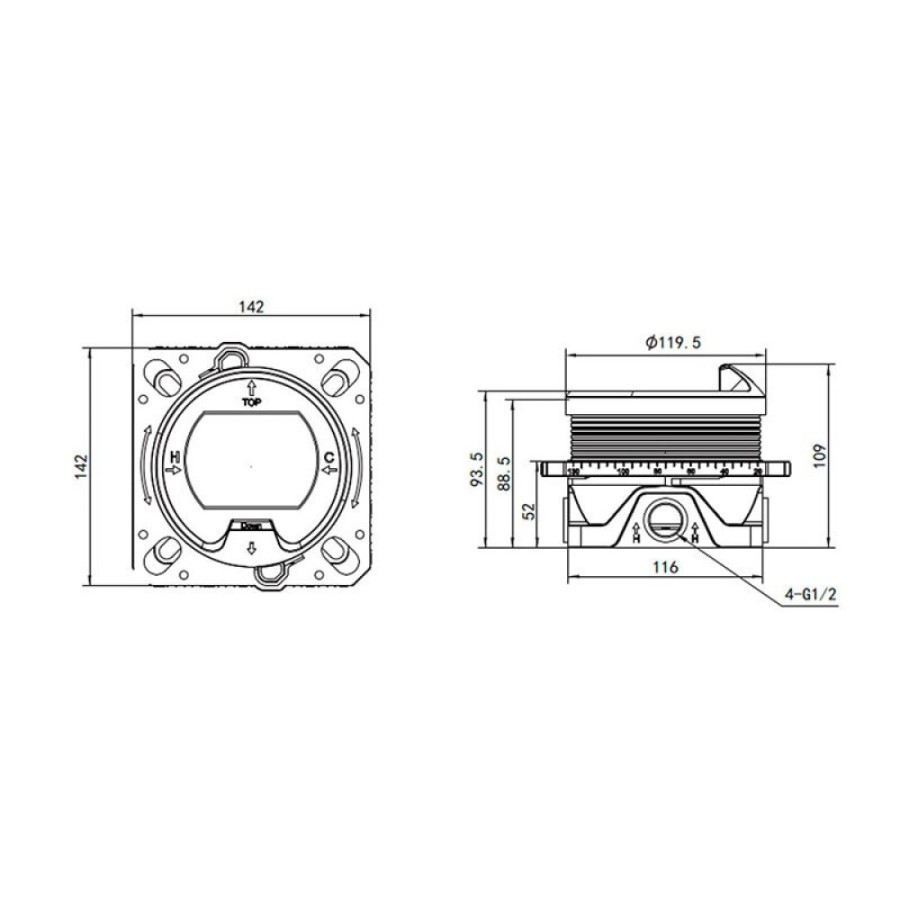 Смеситель для ванны и душа Aquame, AQM8407CR, термостатический, цвет хром