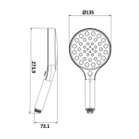 Душевая лейка Aquame AQM8501MW, 4 режима, цвет белый