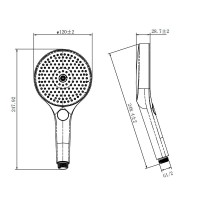 Душевая лейка Aquame AQM8504CR, 3 режима, цвет хром