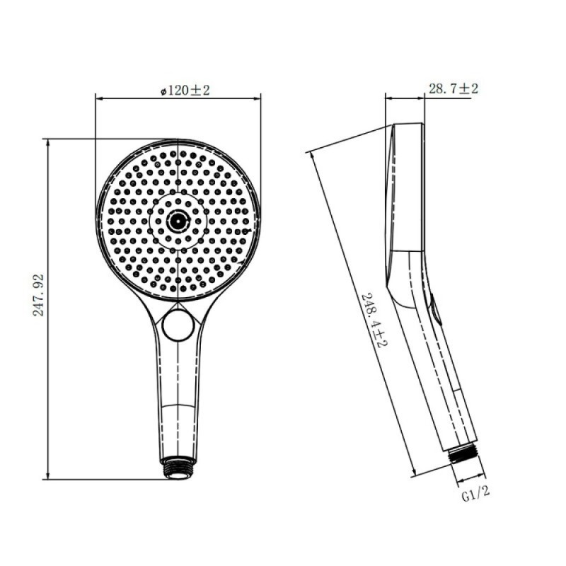Душевая лейка Aquame AQM8504CR, 3 режима, цвет хром