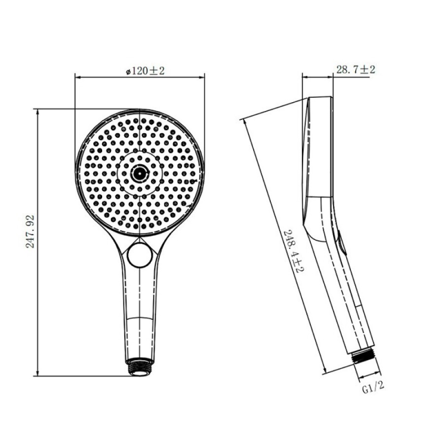 Душевая лейка Aquame AQM8504CR, 3 режима, цвет хром