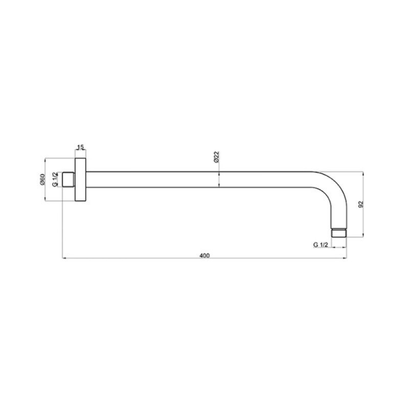 Держатель верхнего душа Aquame AQM8702GM, gun metall
