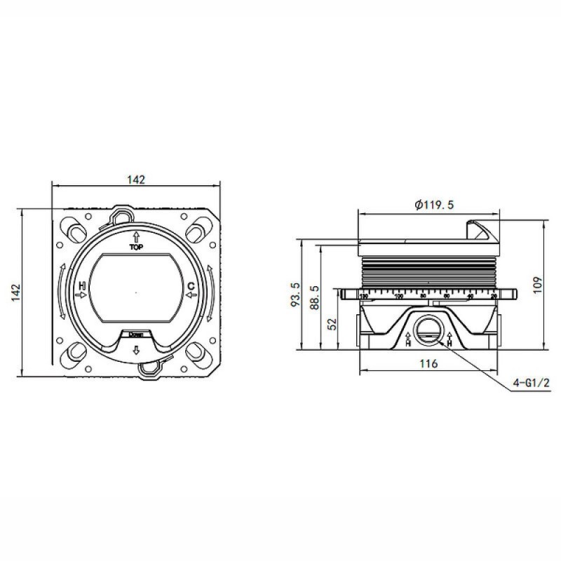 Смеситель для душа Aquame AQM8802CR, термостатический, цвет хром