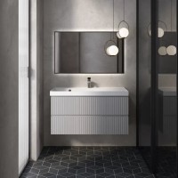 Тумба под раковину Aquame S1 AQM900110GM, 100 см, подвесная, цвет серый