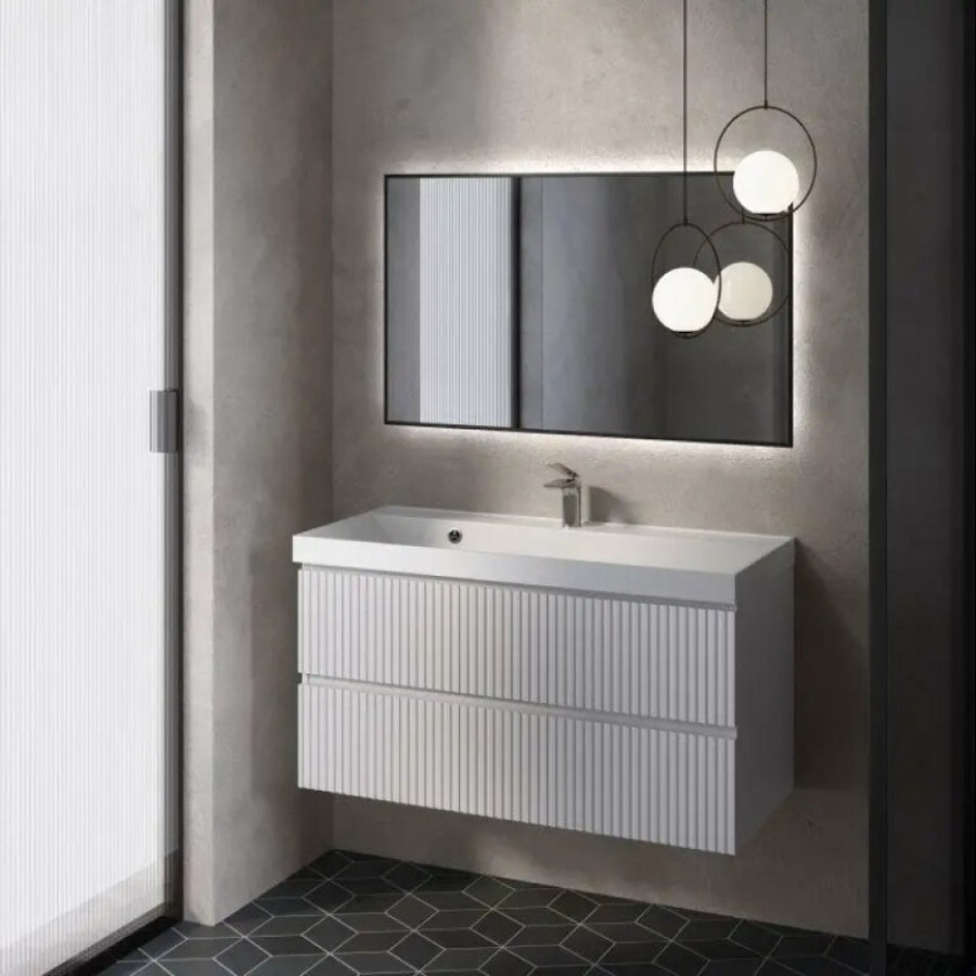 Тумба под раковину Aquame S1 AQM900110WH, 100 см, подвесная, цвет белый