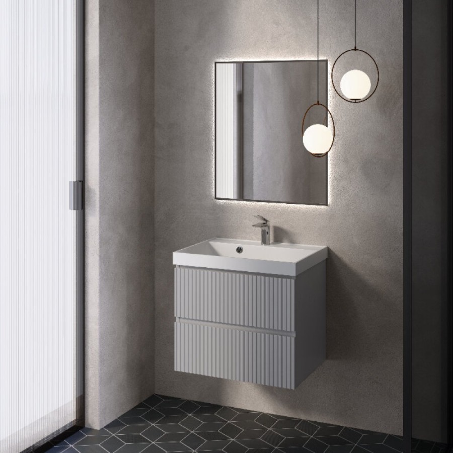 Тумба под раковину Aquame S1 AQM900160GM, 60 см, подвесная, цвет серый
