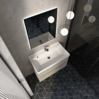 Тумба под раковину Aquame S1 AQM900180BG, 80 см, подвесная, цвет бежевый