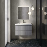 Тумба под раковину Aquame S1 AQM900180GM, 80 см, подвесная, цвет серый