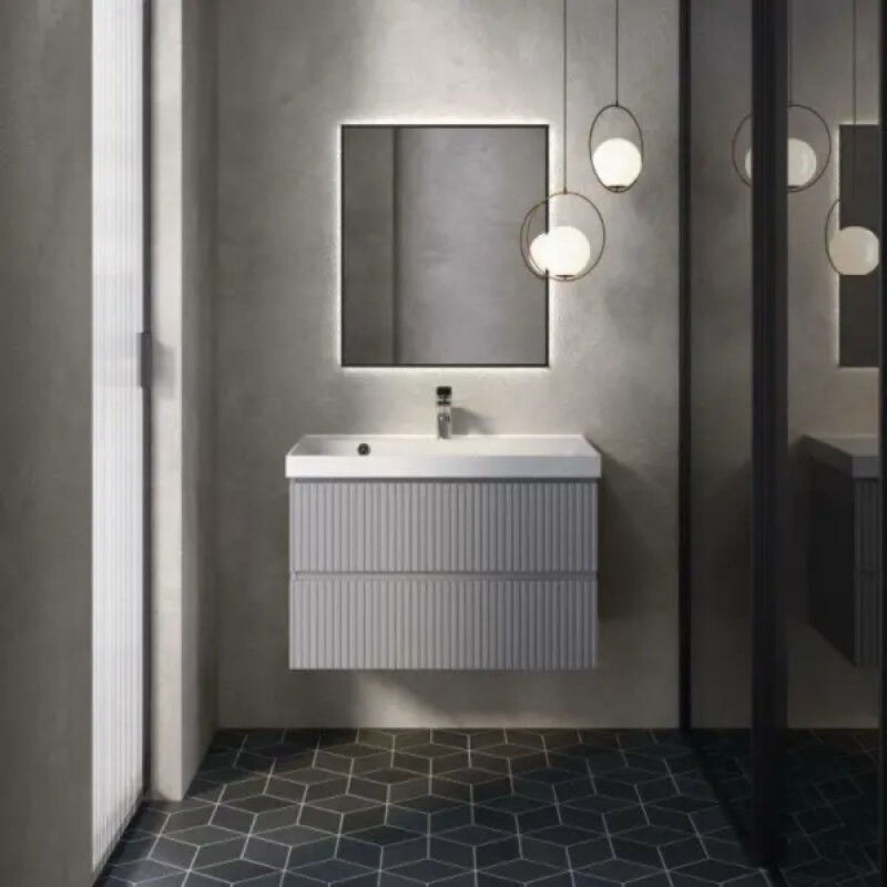 Тумба под раковину Aquame S1 AQM900180GM, 80 см, подвесная, цвет серый
