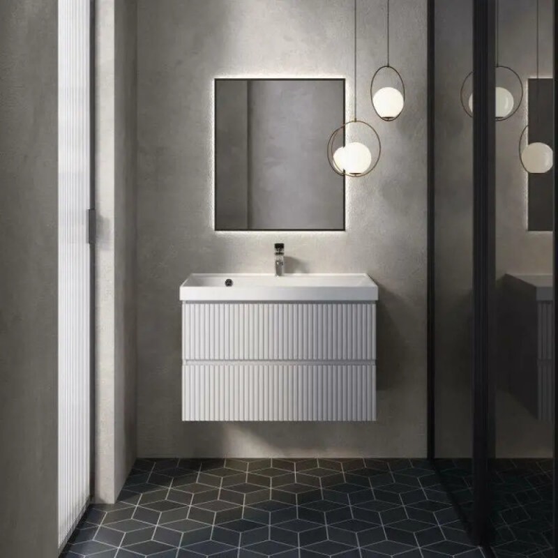 Тумба под раковину Aquame S1 AQM900180WH, 80 см, подвесная, цвет белый