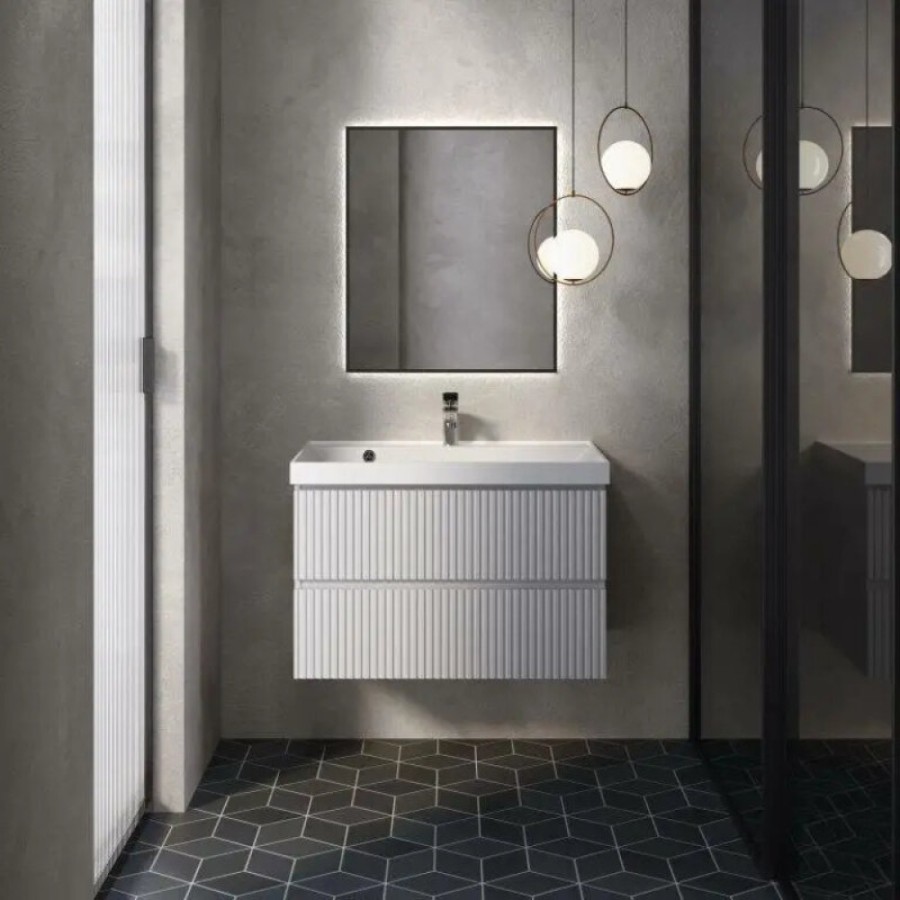Тумба под раковину Aquame S1 AQM900180WH, 80 см, подвесная, цвет белый