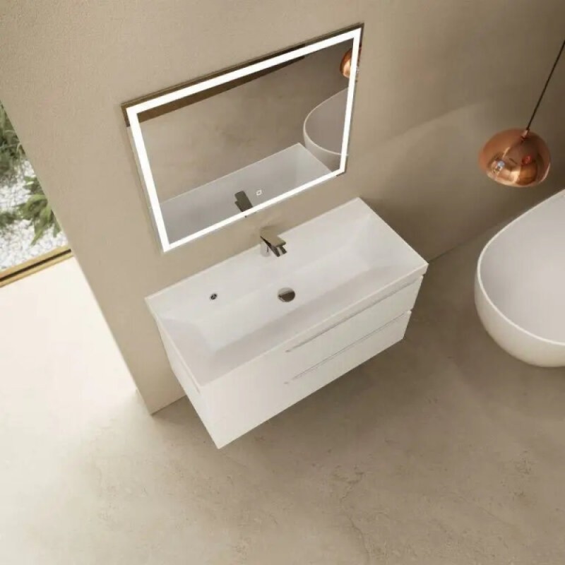 Тумба под раковину Aquame S3 AQM900310WH, 100 см, подвесная, цвет белый