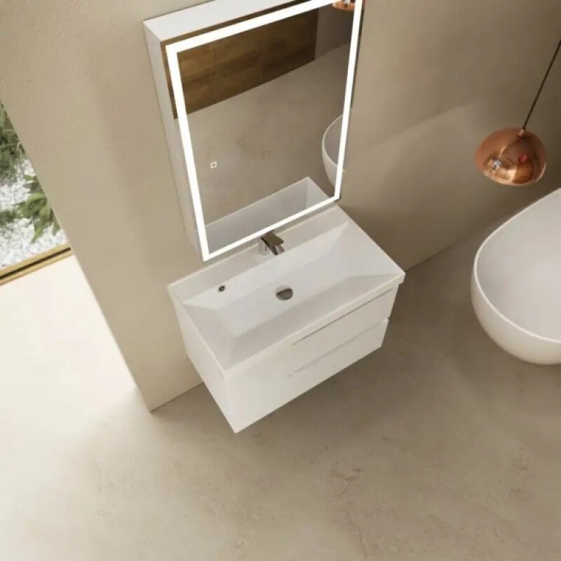 Тумба под раковину Aquame S3 AQM900380WH, 80 см, подвесная, цвет белый