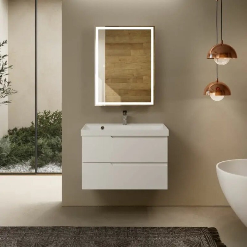 Тумба под раковину Aquame S3 AQM900380WH, 80 см, подвесная, цвет белый