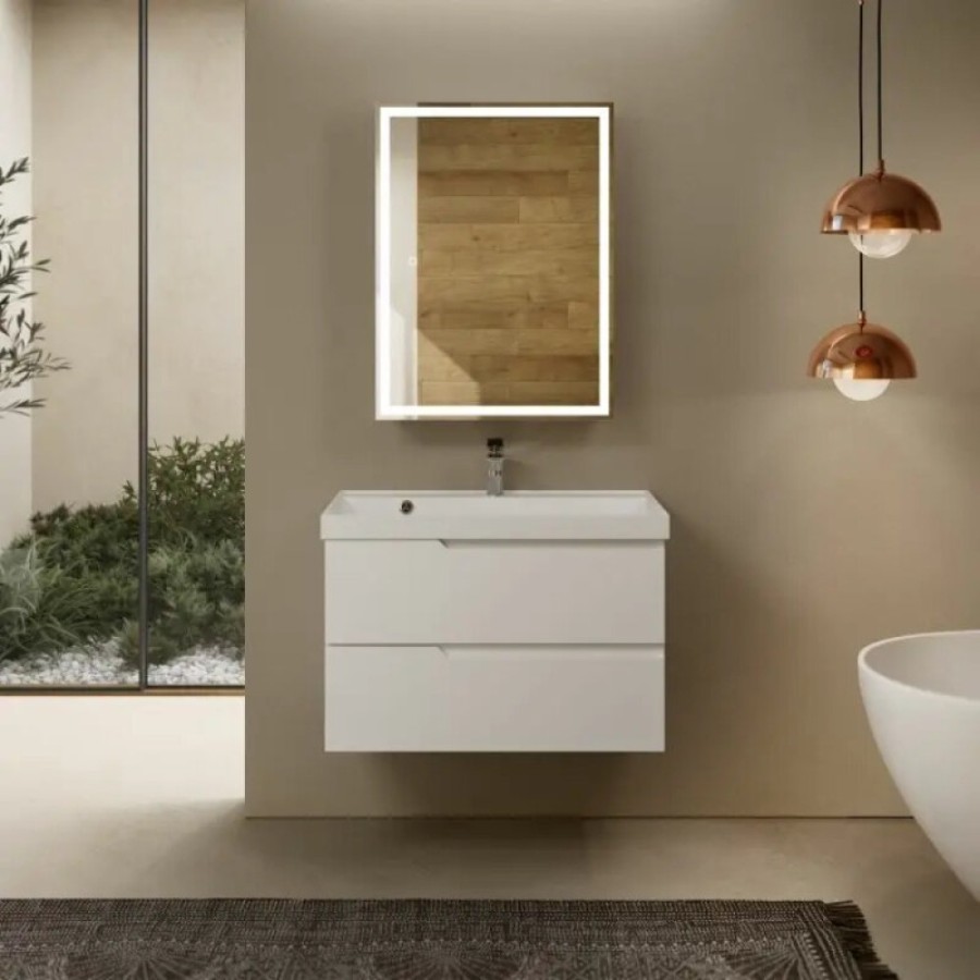 Тумба под раковину Aquame S3 AQM900380WH, 80 см, подвесная, цвет белый