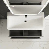 Тумба под раковину Aquame S4 AQM900410GM, 100 см, подвесная, цвет серый