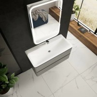 Тумба под раковину Aquame S4 AQM900410GM, 100 см, подвесная, цвет серый