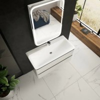Тумба под раковину Aquame S4 AQM900410WH, 100 см, подвесная, цвет белый