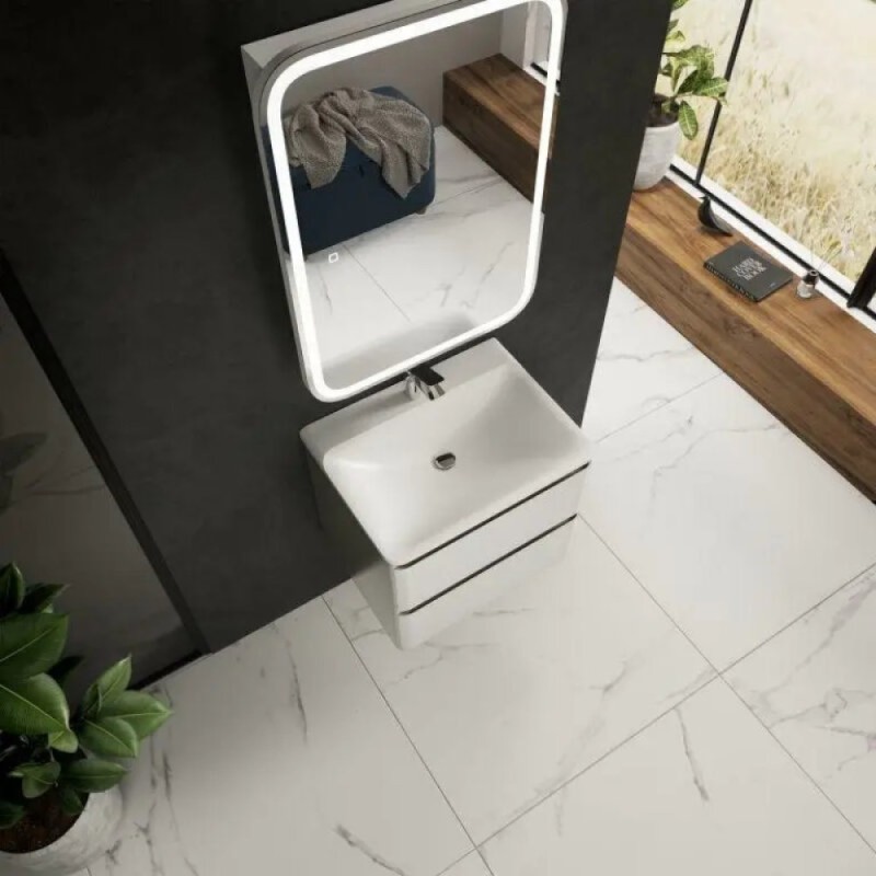 Тумба под раковину Aquame S4 AQM900460WH, 60 см, подвесная, цвет белый