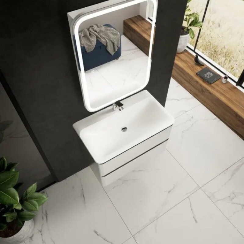 Тумба под раковину Aquame S4 AQM900480WH, 80 см, подвесная, цвет белый