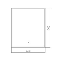 Зеркало Aquame AQM9101B, 60 см, с LED-подсветкой, инфракрасный выключатель, подогрев, цвет черный