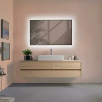 Зеркало Aquame AQM9102B, 60 см, с LED-подсветкой, инфракрасный выключатель, подогрев, цвет черный