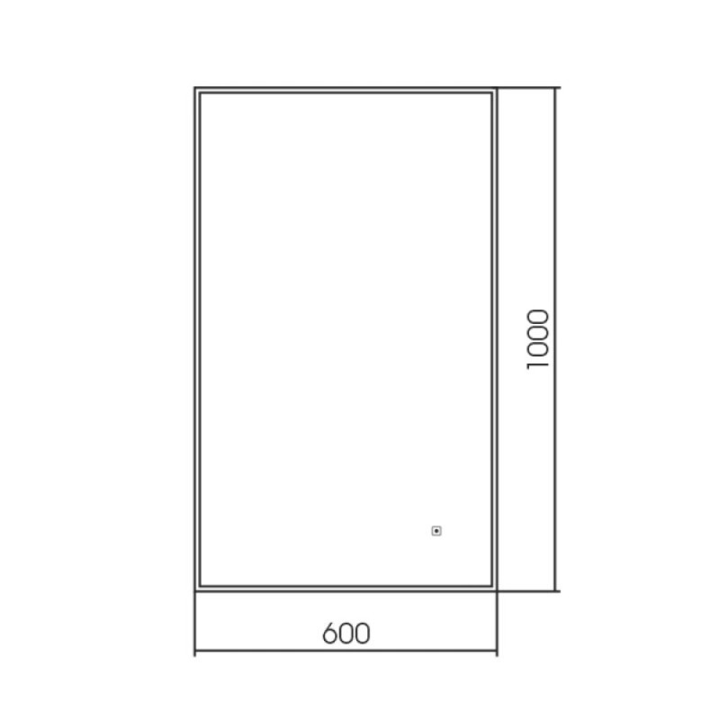 Зеркало Aquame AQM9102B, 60 см, с LED-подсветкой, инфракрасный выключатель, подогрев, цвет черный