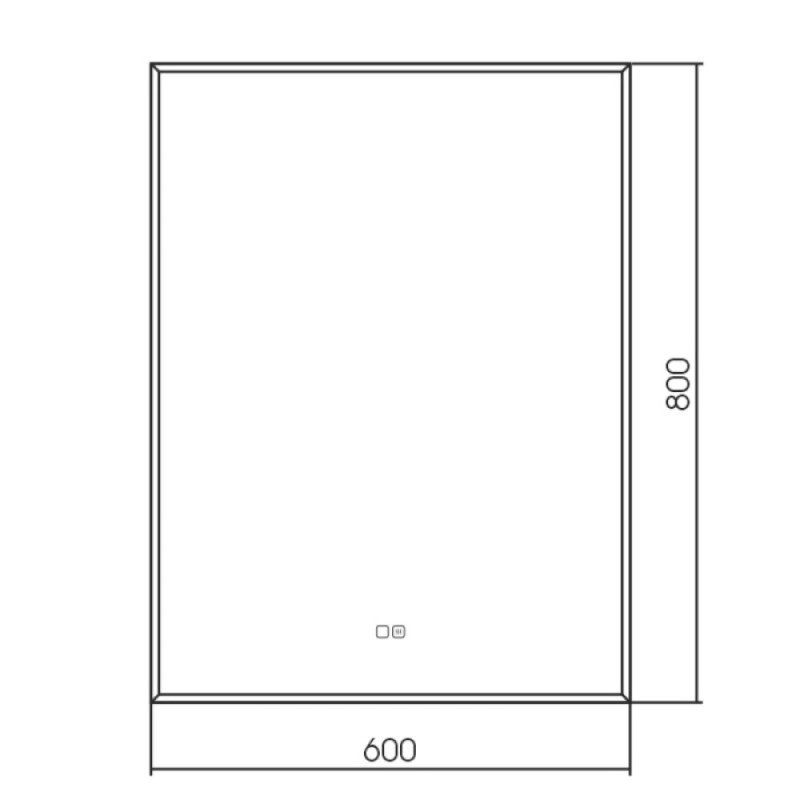 Зеркало Aquame AQM9103, 60 см, с LED-подсветкой, сенсорный выключатель, подогрев, цвет белый