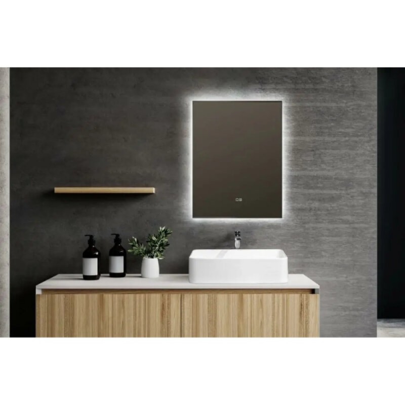 Зеркало Aquame AQM9103, 60 см, с LED-подсветкой, сенсорный выключатель, подогрев, цвет белый