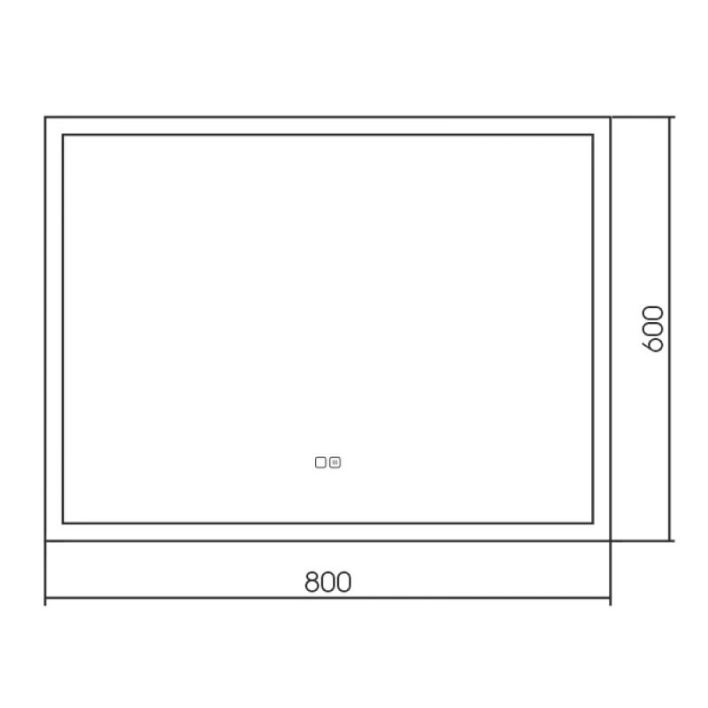 Зеркало Aquame AQM9104, 80 см, с LED-подсветкой, сенсорный выключатель, подогрев, цвет белый
