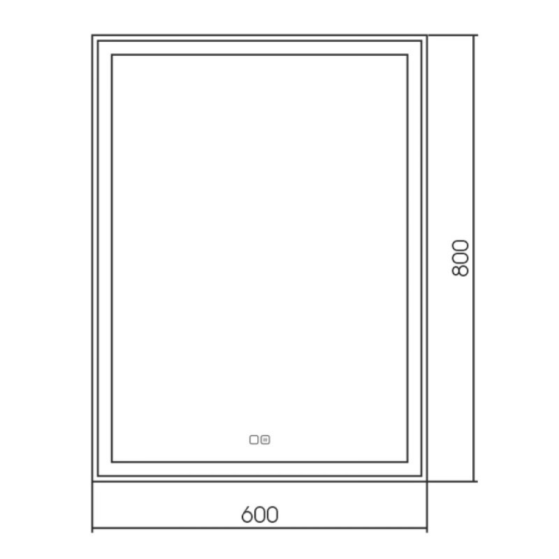 Зеркало Aquame AQM9105, 60 см, с LED-подсветкой, сенсорный выключатель, подогрев, цвет белый