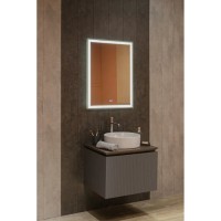 Зеркало Aquame AQM9105, 60 см, с LED-подсветкой, сенсорный выключатель, подогрев, цвет белый
