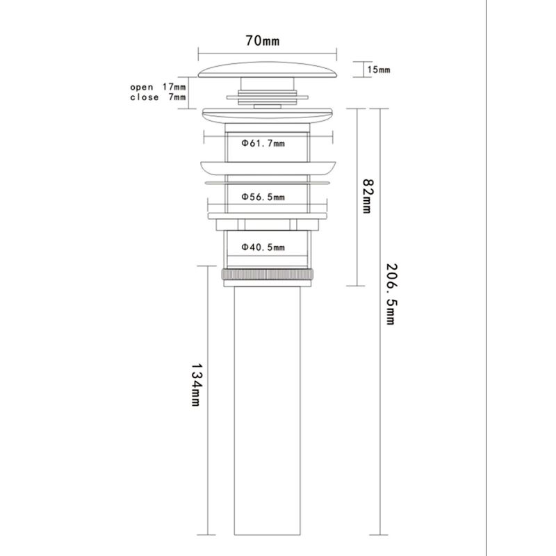 Донный клапан AQUAme AQM7002-0MB click-clack Черный матовый