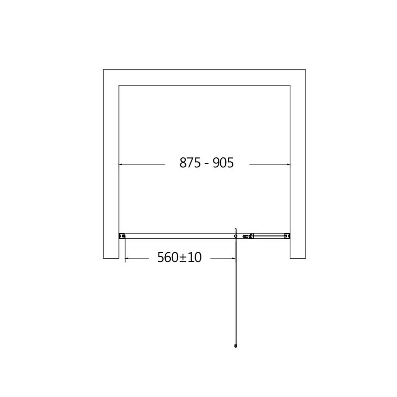 Душевая дверь AQUAme 90 AQM7108-2-9 профиль Черный матовый стекло прозрачное