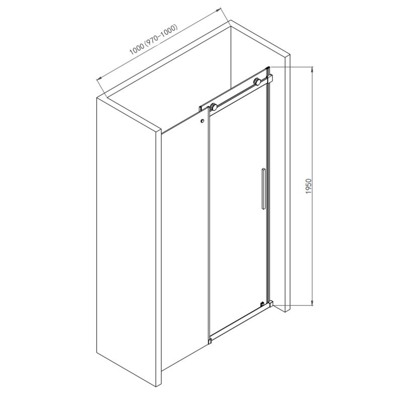 Душевая дверь AQUAme 100 AQM4201F-10 профиль Хром стекло прозрачное