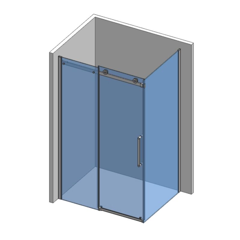 Душевая стенка AQUAme 80 AQM4203F профиль Хром стекло прозрачное