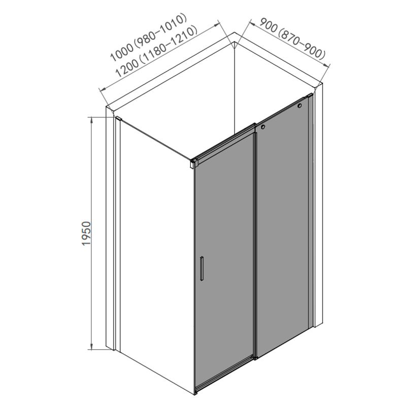Душевая стенка AQUAme 80 AQM4804 профиль Хром стекло прозрачное
