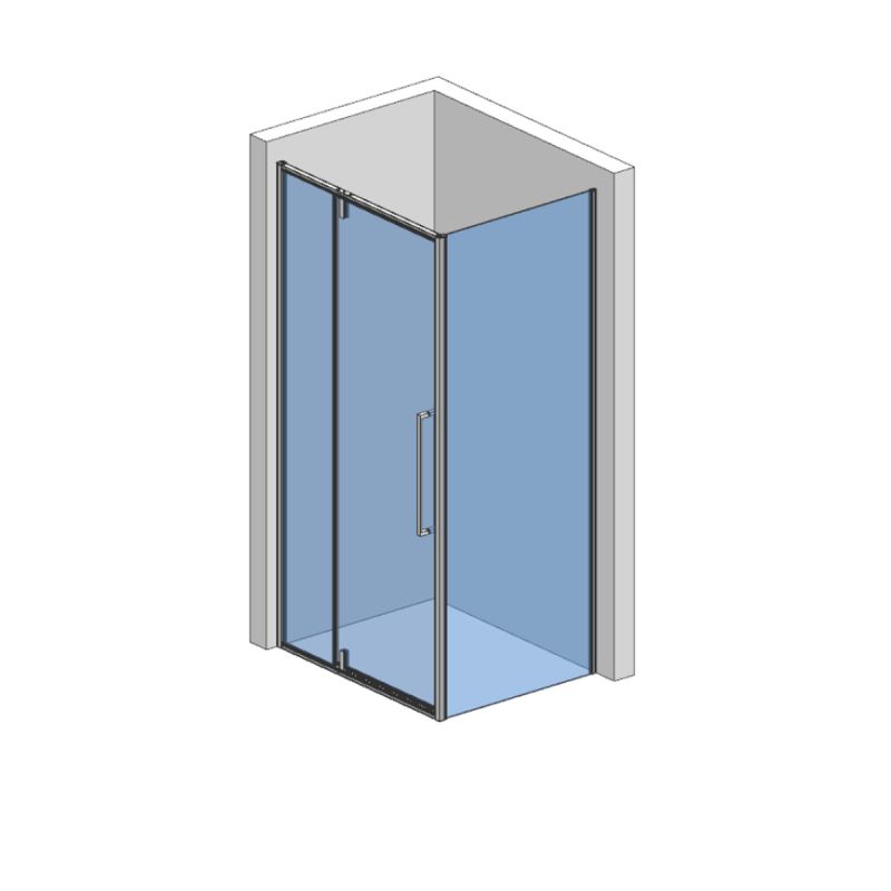 Душевая стенка AQUAme 80 AQM7111-2 профиль Черный матовый стекло прозрачное