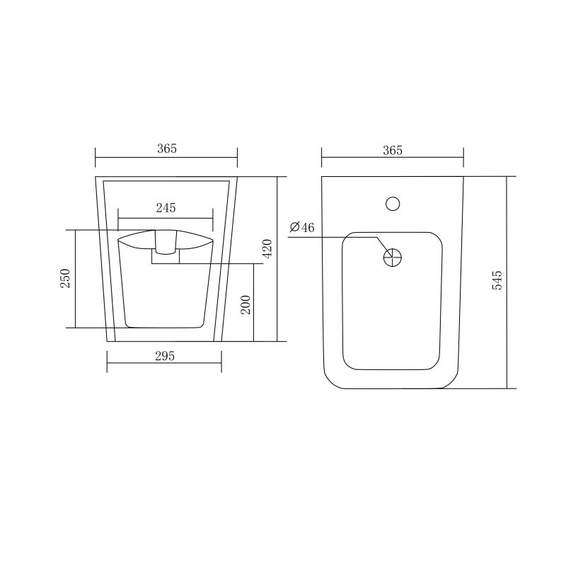 Биде напольное Aquatek ЛИБРА AQ1266-00, 545*365*420 мм, цвет белый