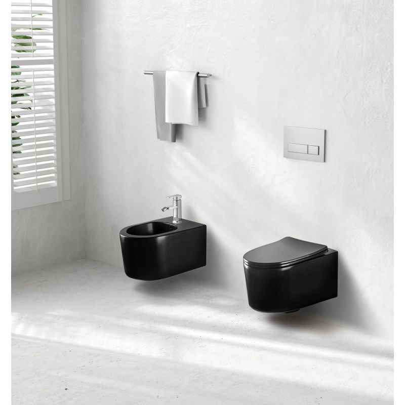 Биде подвесное Aquatek МИЯ AQ1004-MB, 490*370*300 мм, цвет черный матовый