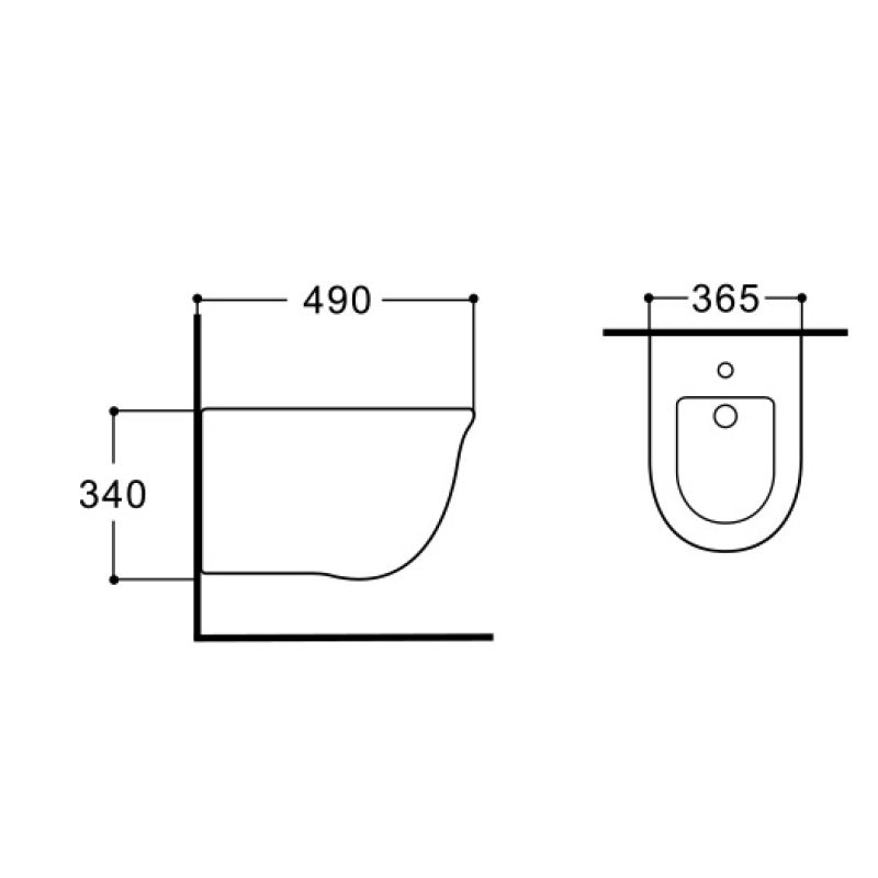 Биде подвесное Aquatek КЛАССИК AQ1161-00, 490*365*340 мм, цвет белый