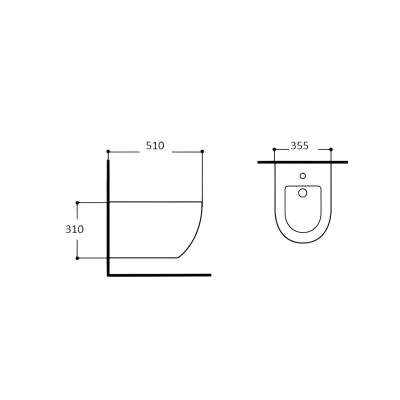Биде подвесное Aquatek ЕВРОПА AQ1016-MG 510*355*310, цвет серый матовый